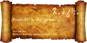 Kudlák Ágnes névjegykártya