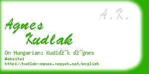 agnes kudlak business card